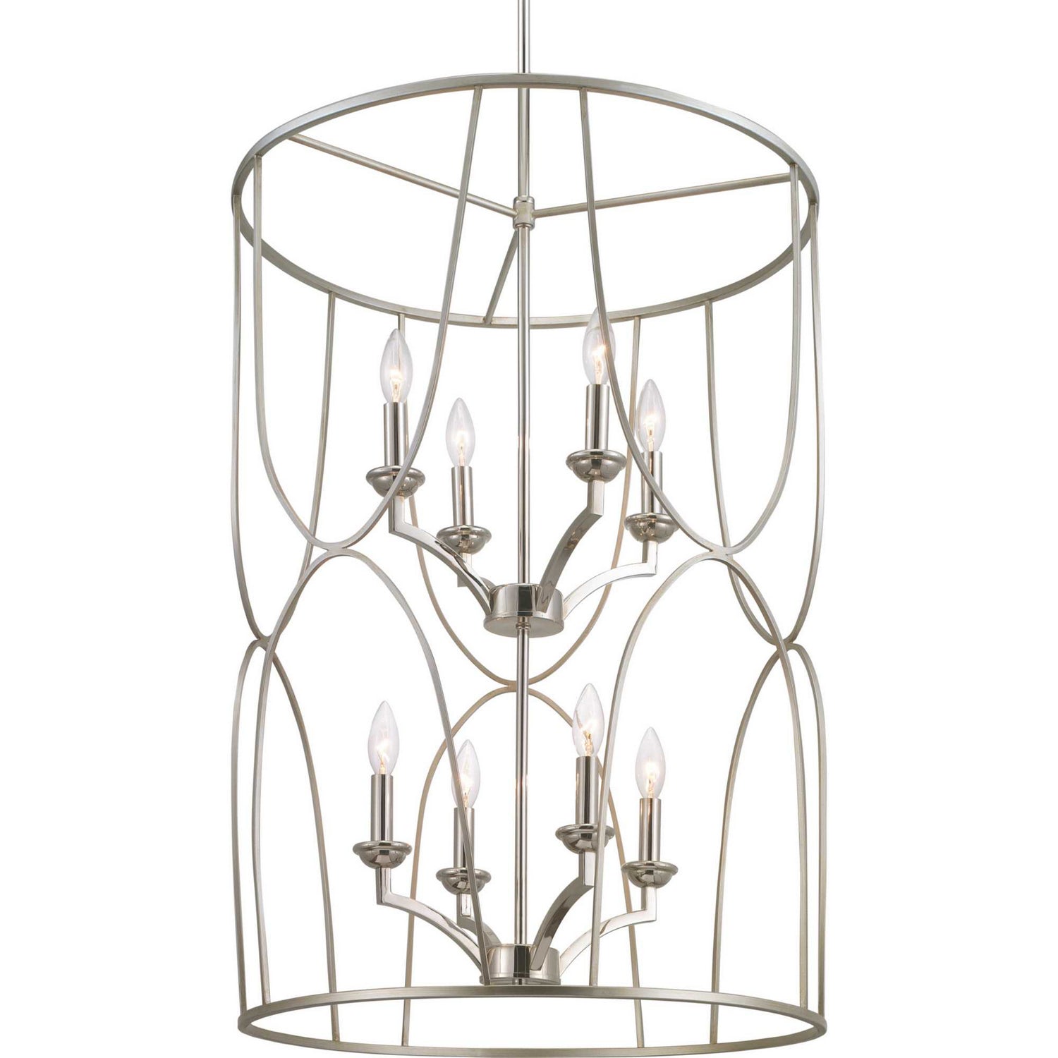 Progress Lighting - P500177-134 - Eight Light Foyer Pendant - Landree - Silver Ridge