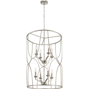 Progress Lighting - P500177-134 - Eight Light Foyer Pendant - Landree - Silver Ridge