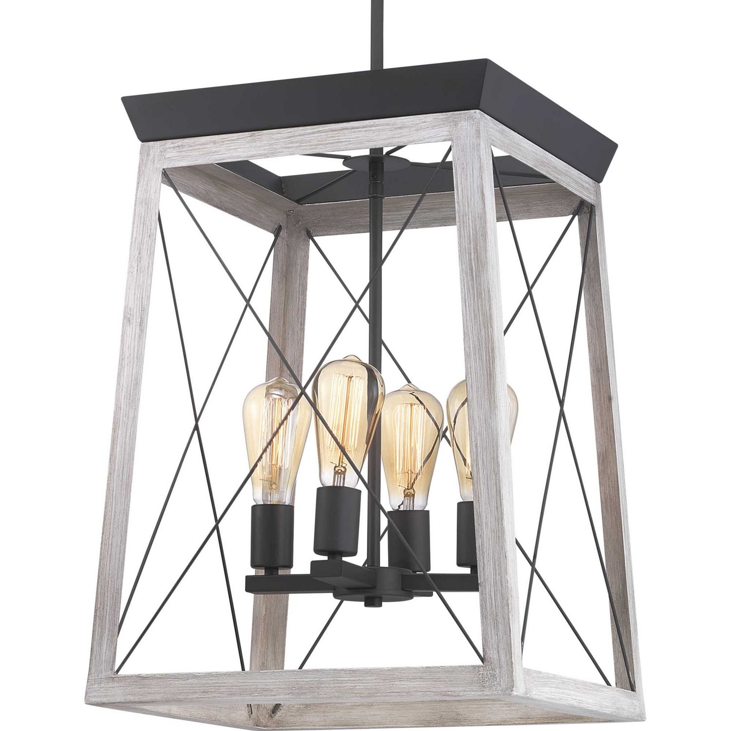 Progress Lighting - P500178-143 - Four Light Foyer Pendant - Briarwood - Graphite