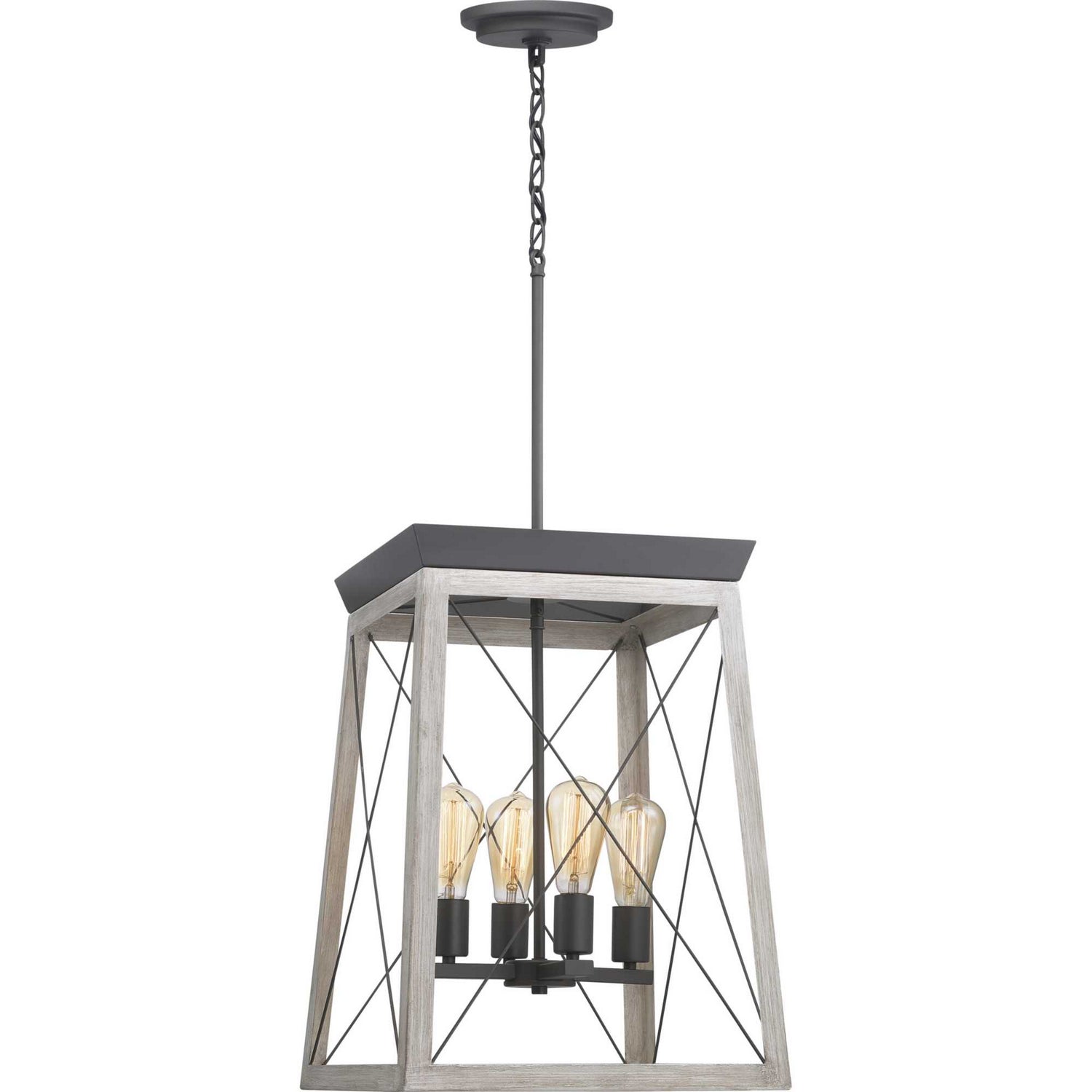 Progress Lighting - P500178-143 - Four Light Foyer Pendant - Briarwood - Graphite