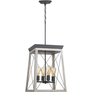 Progress Lighting - P500178-143 - Four Light Foyer Pendant - Briarwood - Graphite