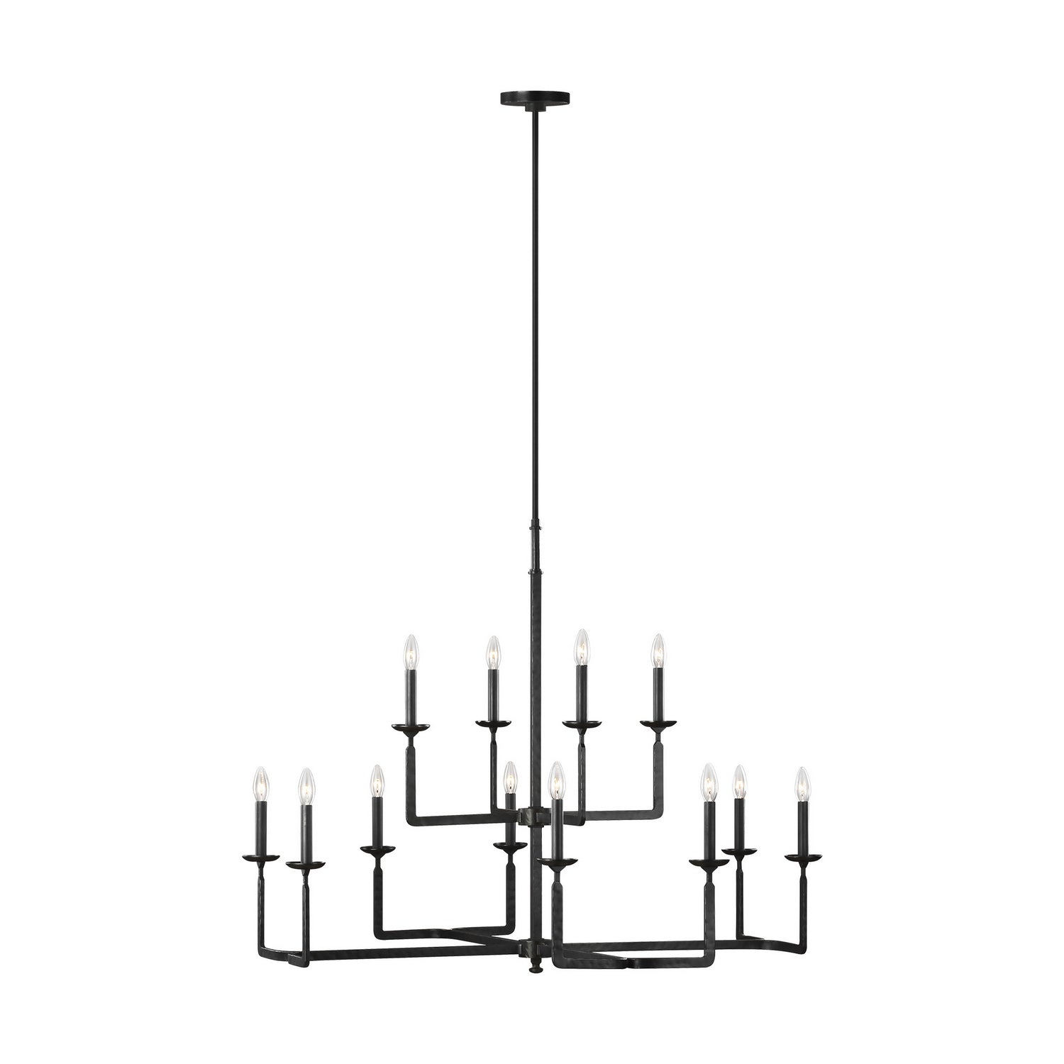 Generation Lighting. - F3290/12AI - 12 Light Chandelier - Ansley - Aged Iron