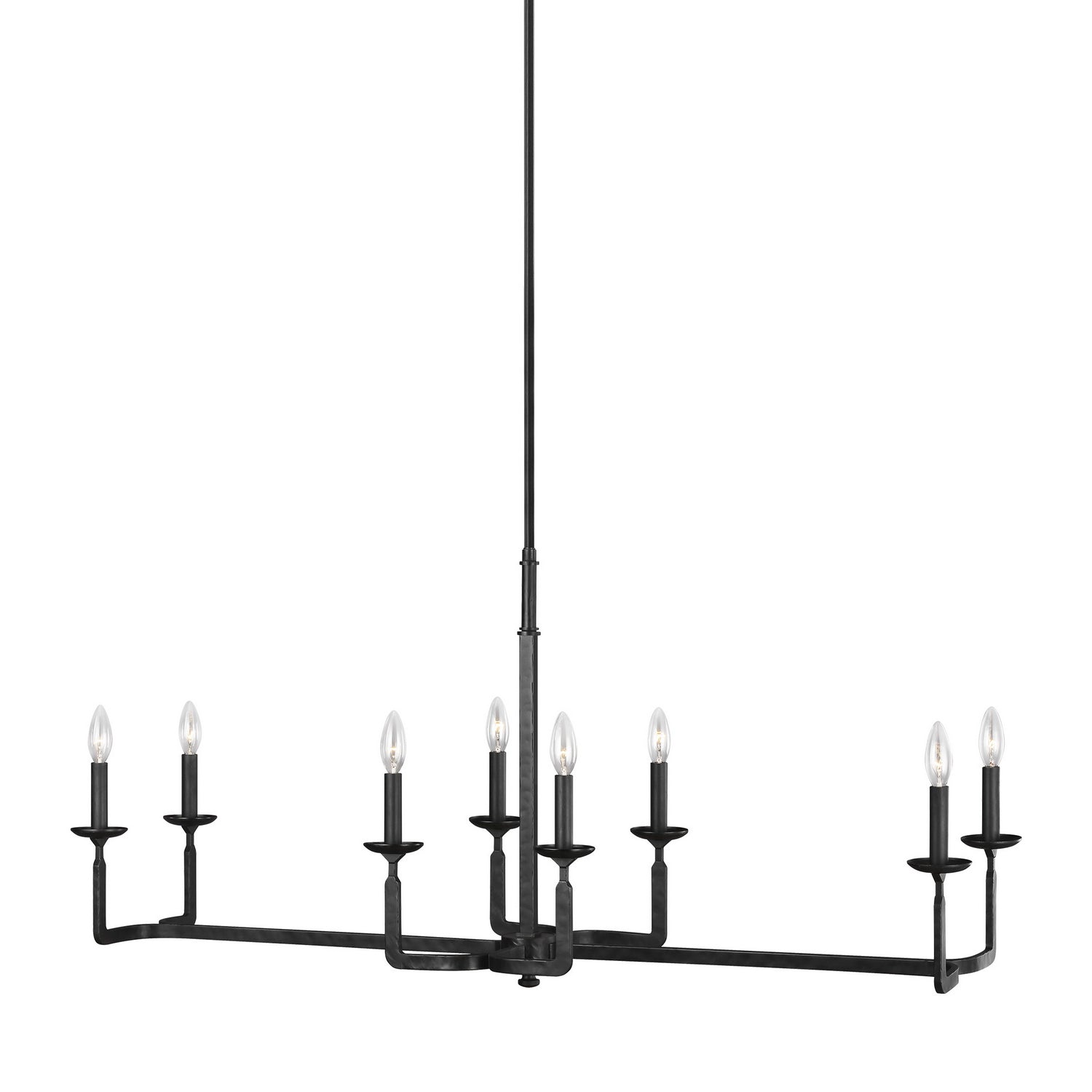 Generation Lighting. - F3292/8AI - Eight Light Linear Chandelier - Ansley - Aged Iron