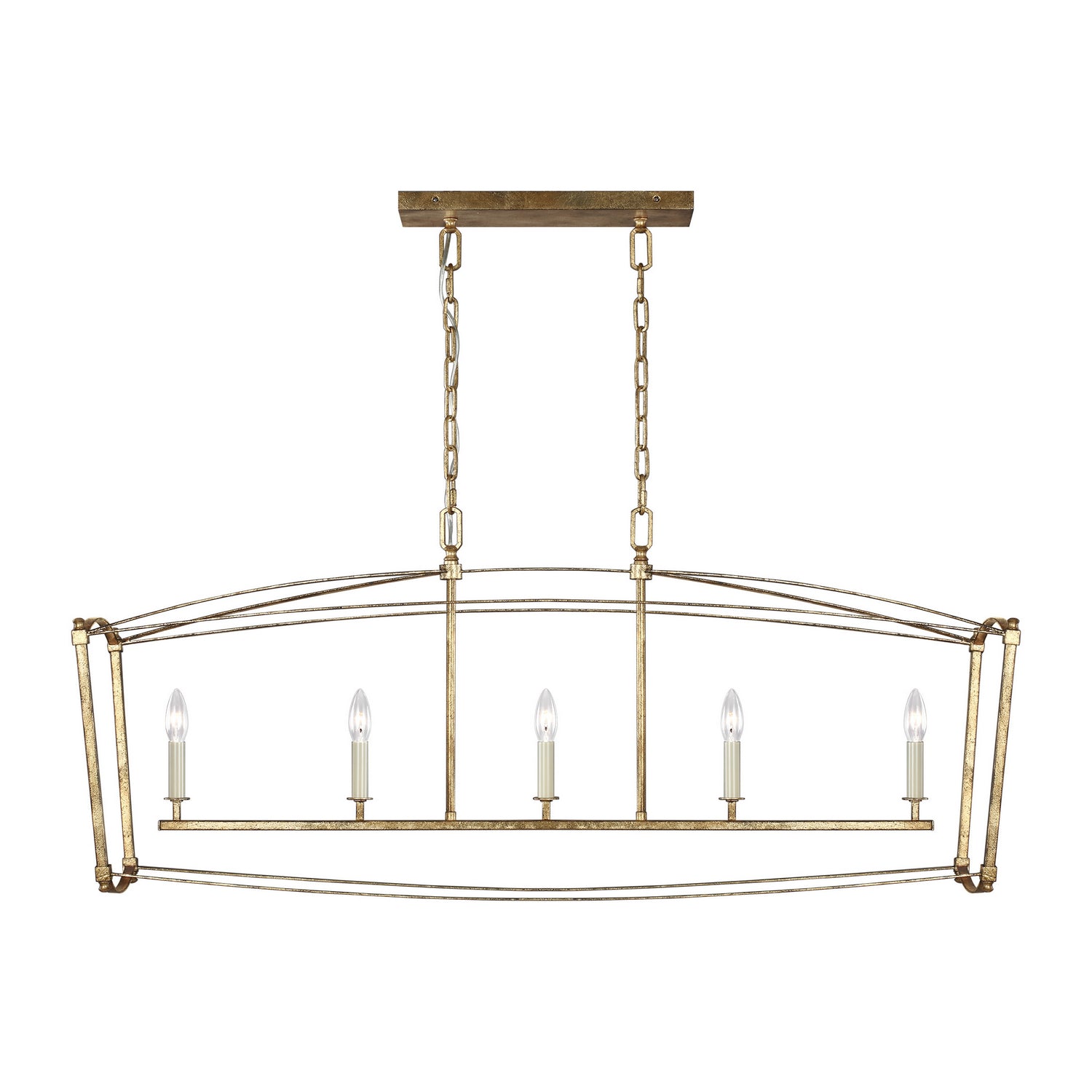 Visual Comfort Studio - F3326/5ADB - Five Light Linear Chandelier - Thayer - Antique Gild