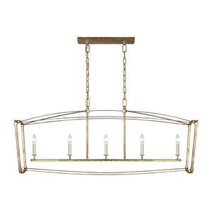 Visual Comfort Studio - F3326/5ADB - Five Light Linear Chandelier - Thayer - Antique Gild