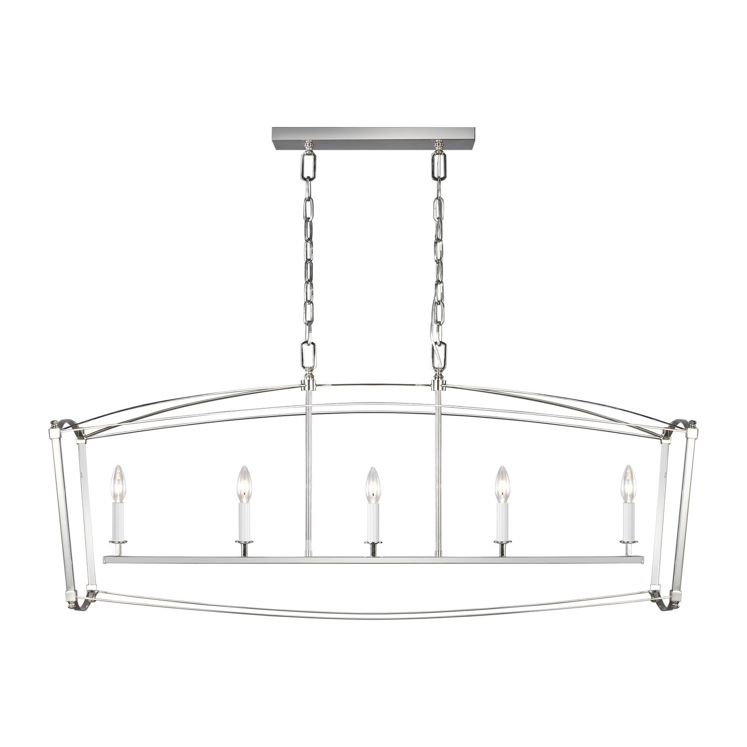 Visual Comfort Studio - F3326/5PN - Five Light Linear Chandelier - Thayer - Polished Nickel