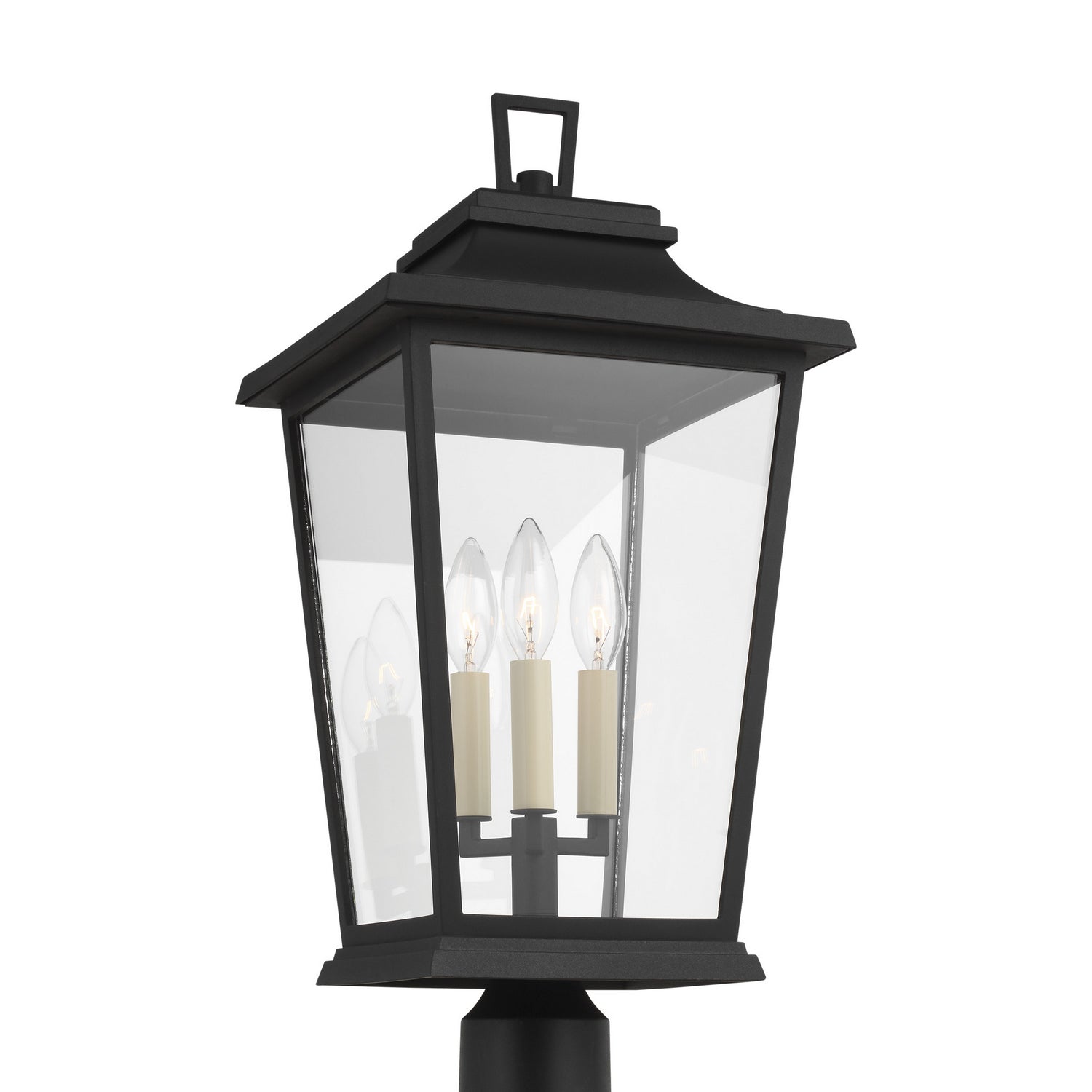 Visual Comfort Studio - OL15407TXB - Three Light Post Lantern - Warren - Textured Black