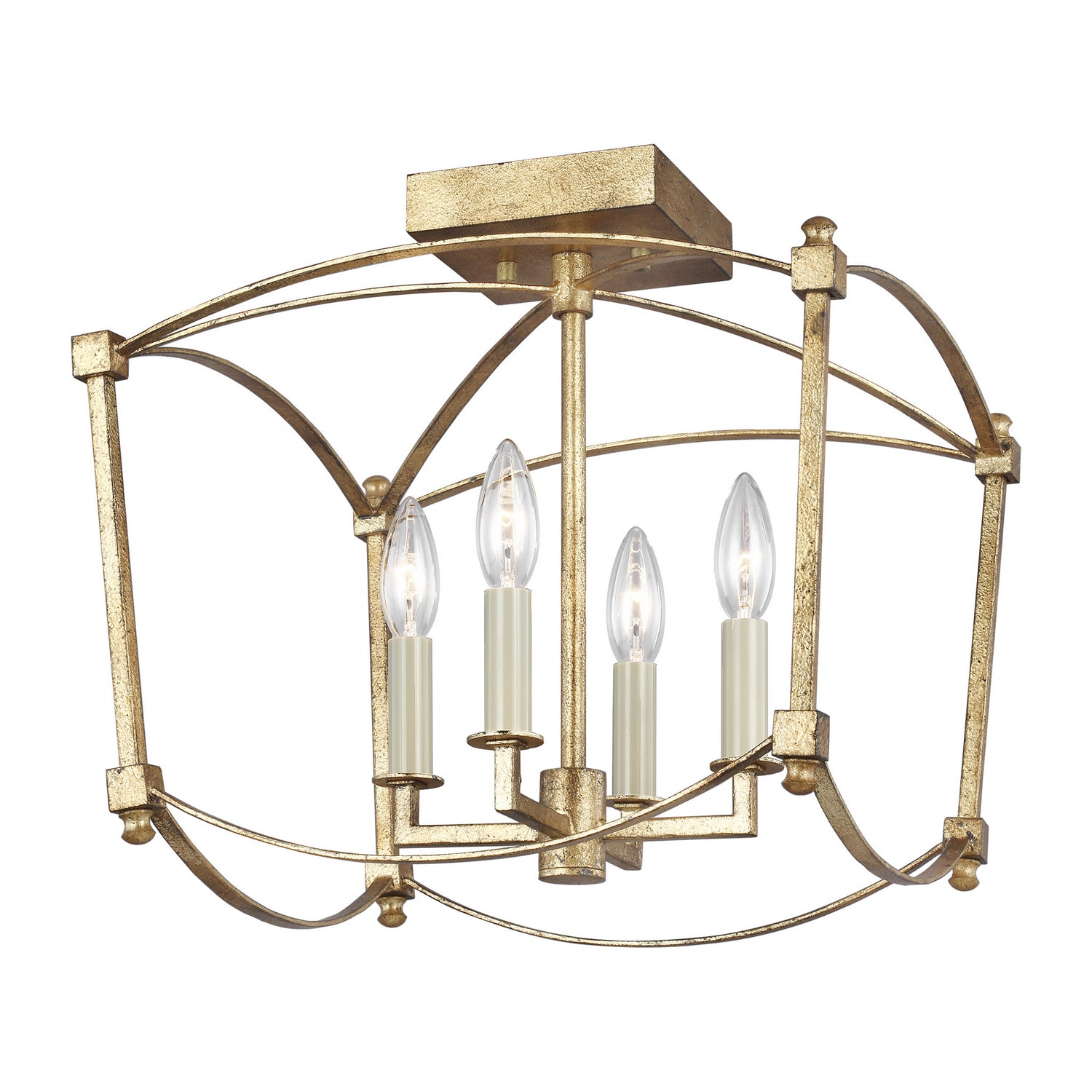 Visual Comfort Studio - SF350ADB - Four Light Semi-Flush Mount - Thayer - Antique Gild