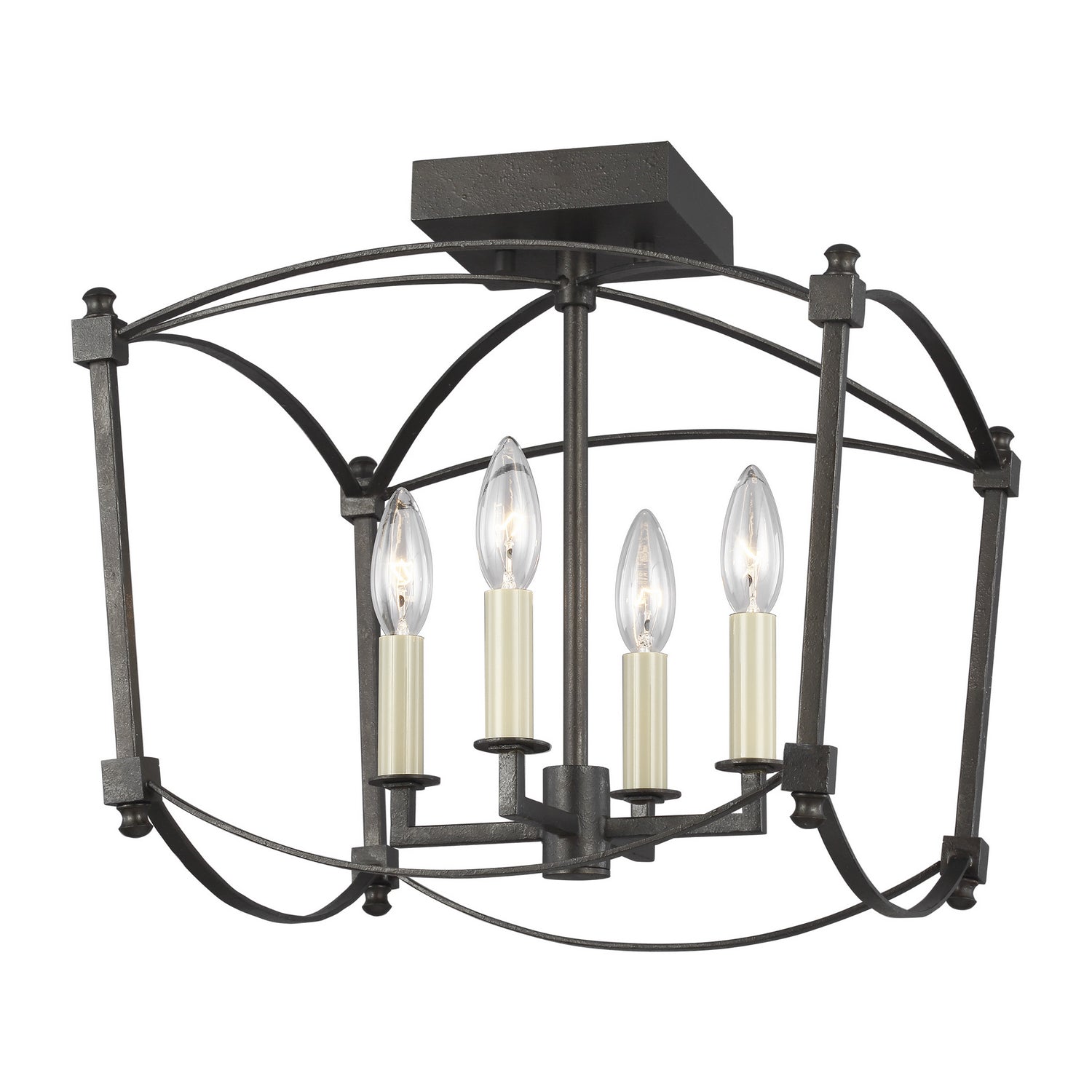 Visual Comfort Studio - SF350SMS - Four Light Semi-Flush Mount - Thayer - Smith Steel