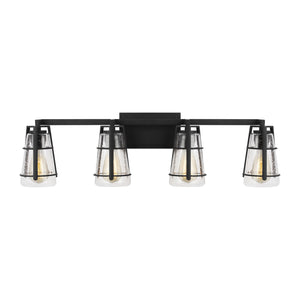 Generation Lighting. - VS2474MBK - Four Light Vanity - Adelaide - Midnight Black