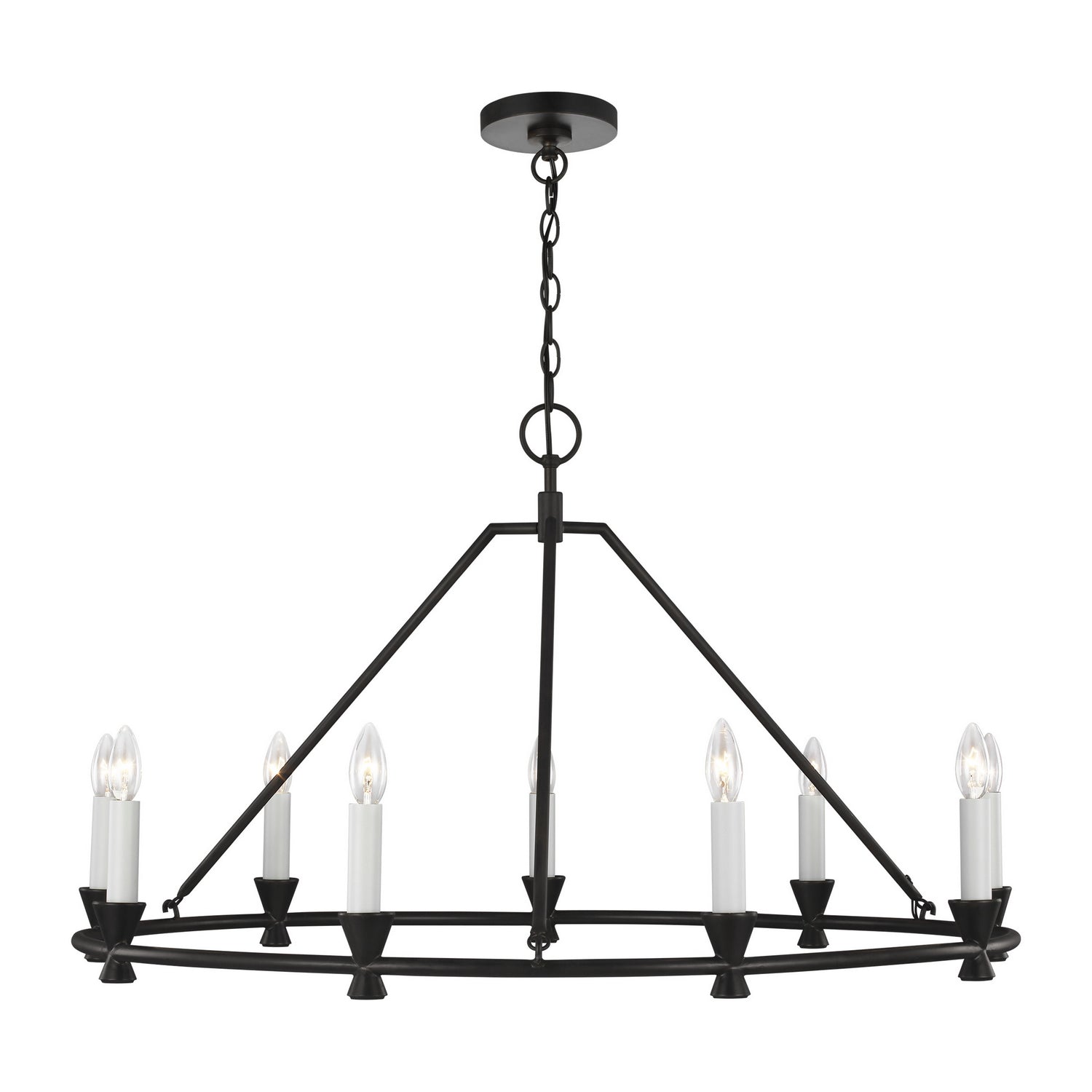 Visual Comfort Studio - CC1179AI - Nine Light Chandelier - Keystone - Aged Iron