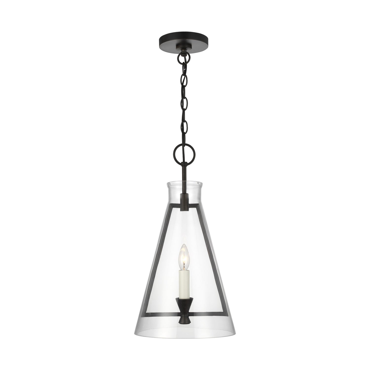 Visual Comfort Studio - CP1081AI - One Light Pendant - Keystone - Aged Iron