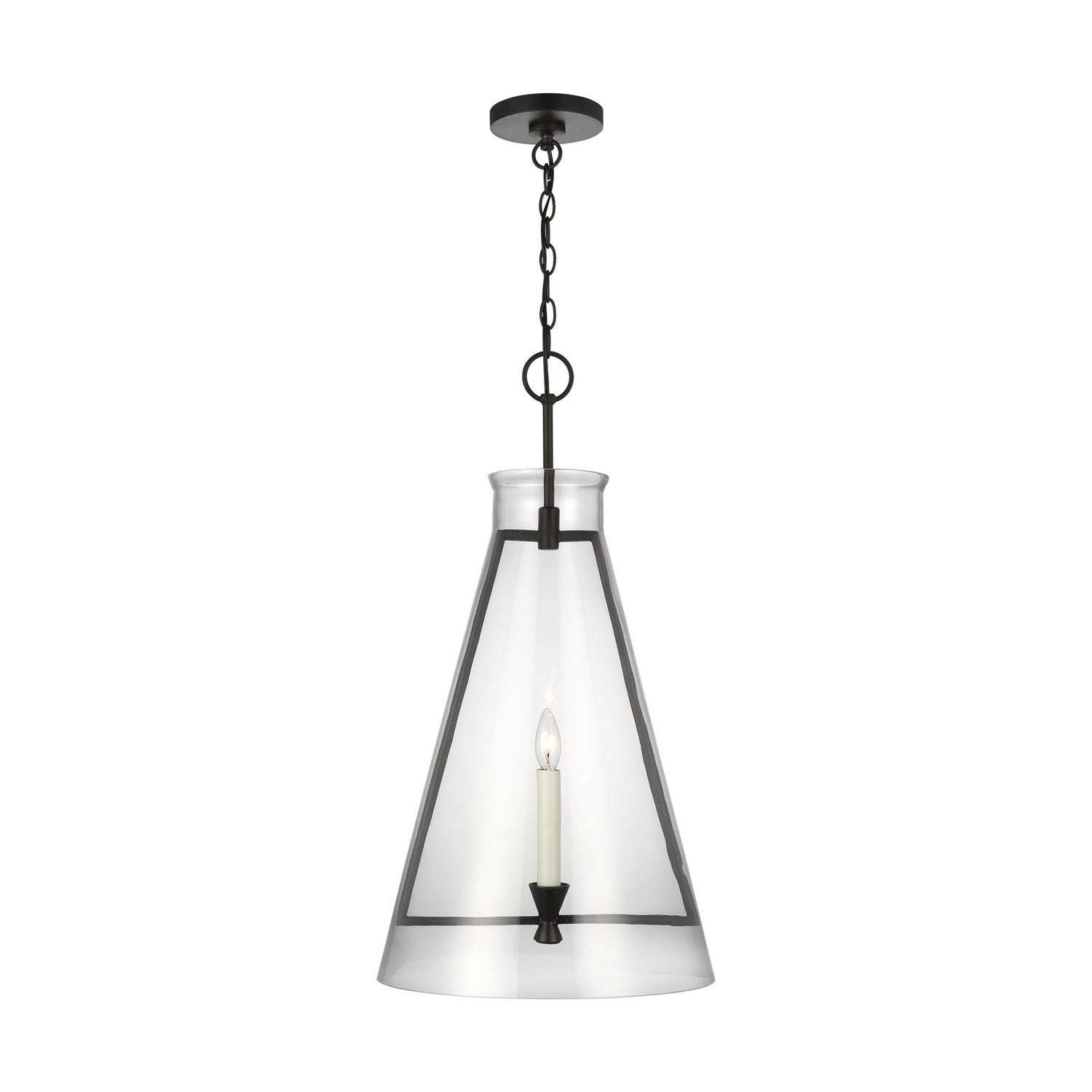 Visual Comfort Studio - CP1091AI - One Light Pendant - Keystone - Aged Iron