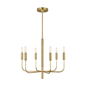 Visual Comfort Studio - EC1006BBS - Six Light Chandelier - Brianna - Burnished Brass