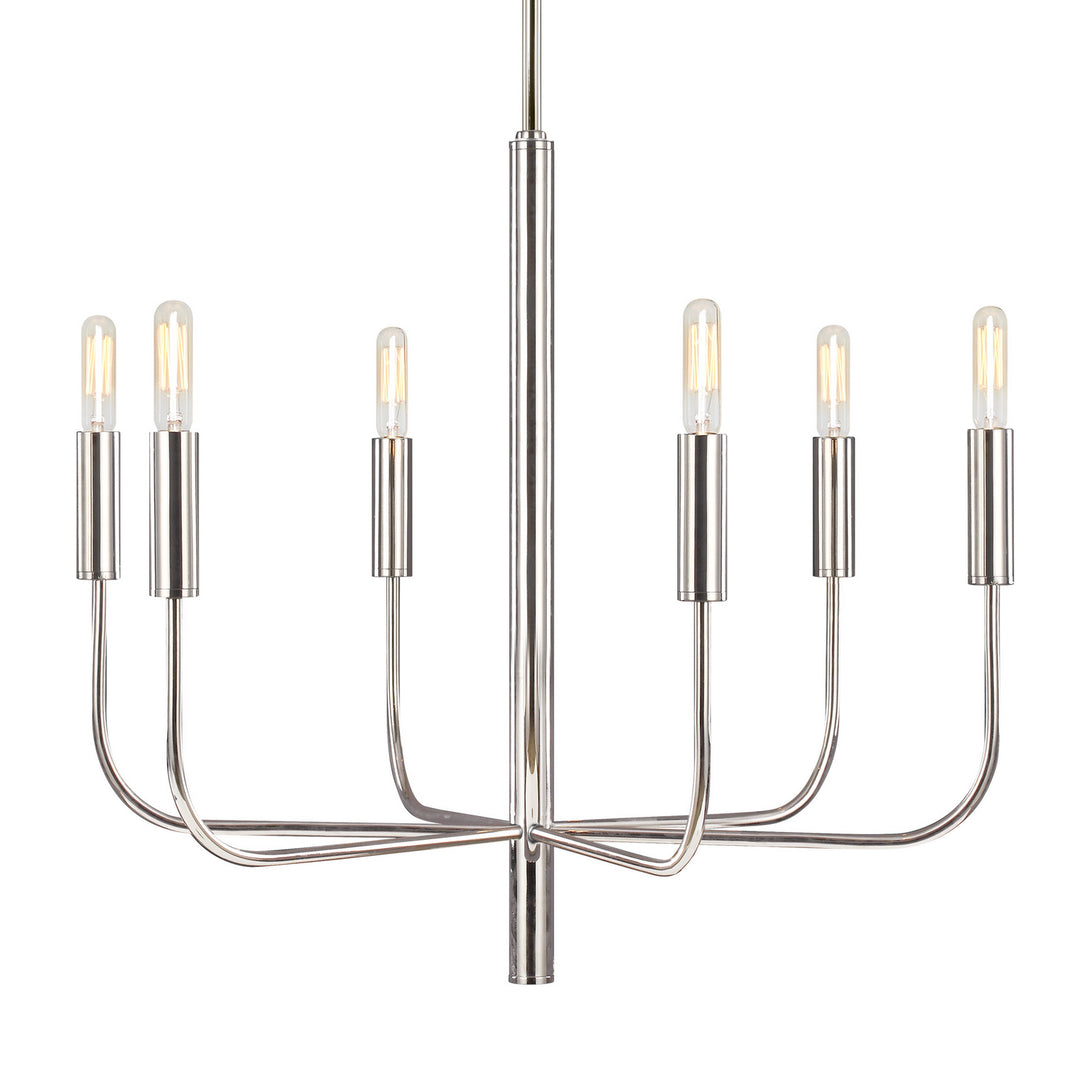 Visual Comfort Studio - EC1006PN - Six Light Chandelier - Brianna - Polished Nickel