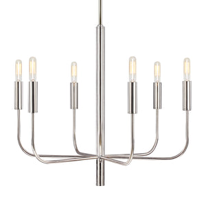 Visual Comfort Studio - EC1006PN - Six Light Chandelier - Brianna - Polished Nickel