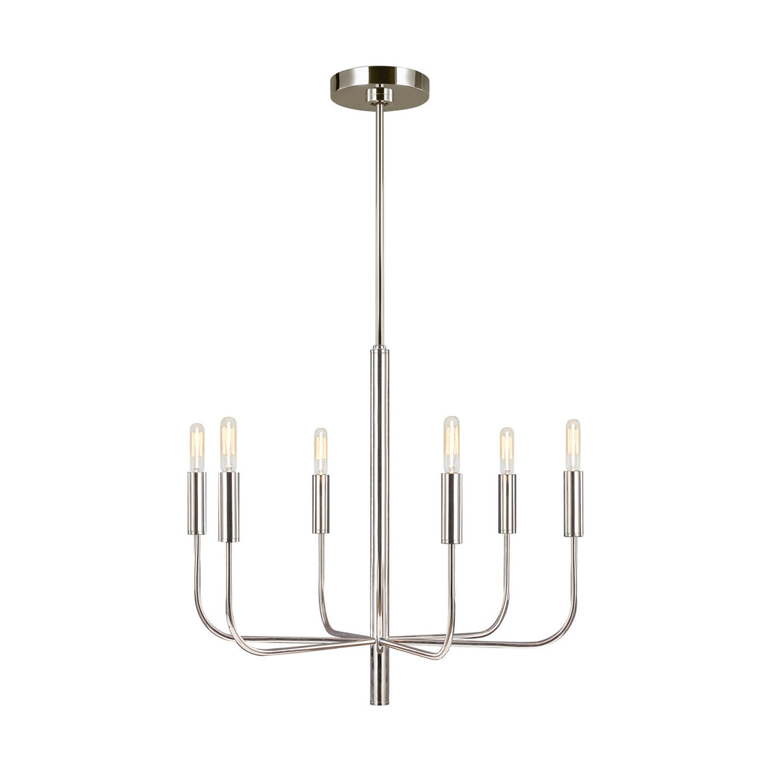 Visual Comfort Studio - EC1006PN - Six Light Chandelier - Brianna - Polished Nickel