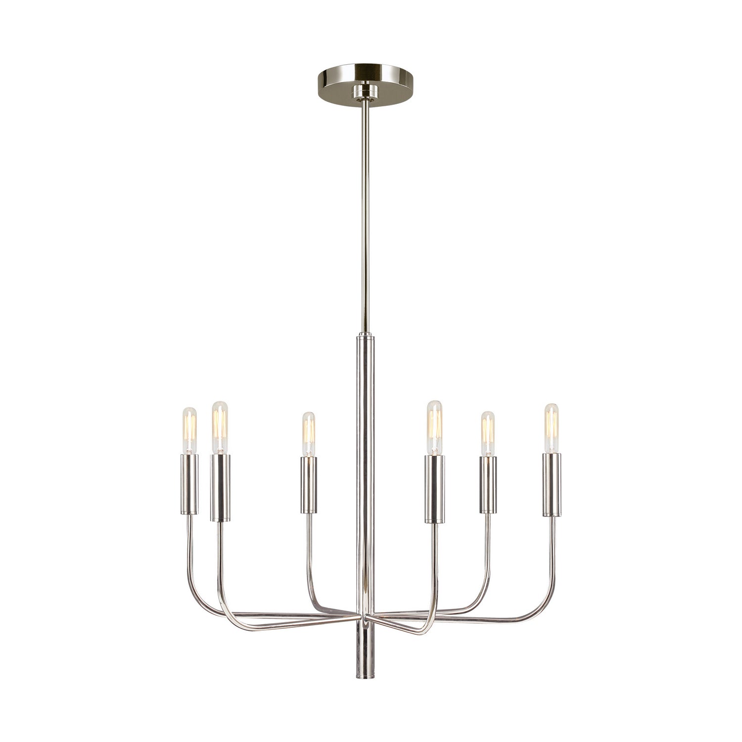 Visual Comfort Studio - EC1006PN - Six Light Chandelier - Brianna - Polished Nickel