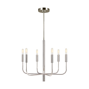 Visual Comfort Studio - EC1006PN - Six Light Chandelier - Brianna - Polished Nickel