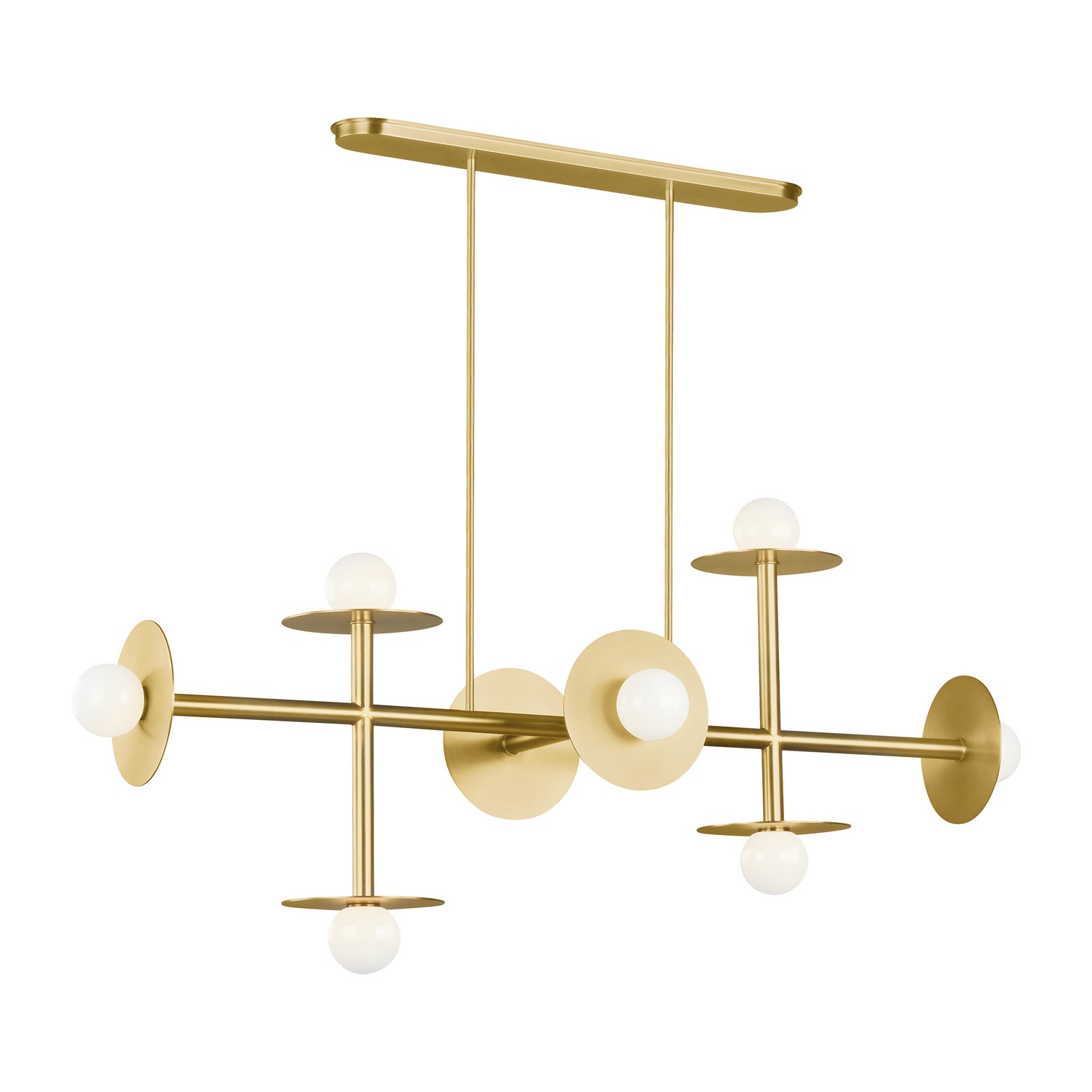 Visual Comfort Studio - KC1008BBS - Eight Light Linear Chandelier - Nodes - Burnished Brass