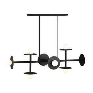 Visual Comfort Studio - KC1008MBK - Eight Light Linear Chandelier - Nodes - Midnight Black