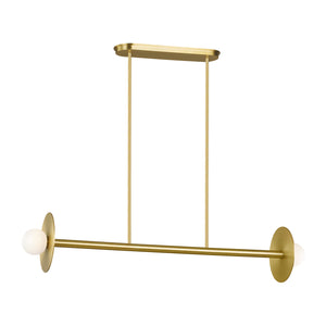 Visual Comfort Studio - KC1012BBS - Two Light Linear Chandelier - Nodes - Burnished Brass