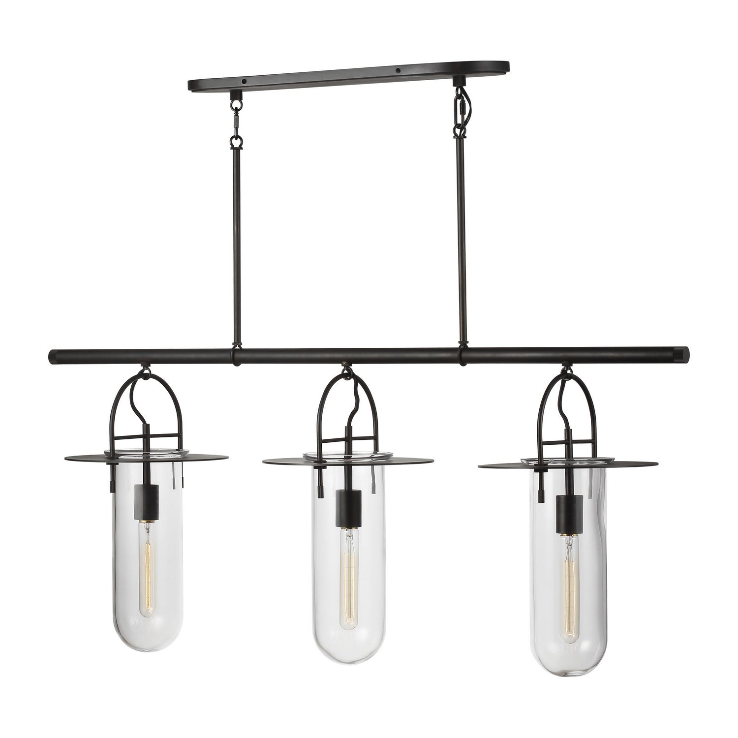 Visual Comfort Studio - KC1023AI - Three Light Linear Chandelier - Nuance - Aged Iron