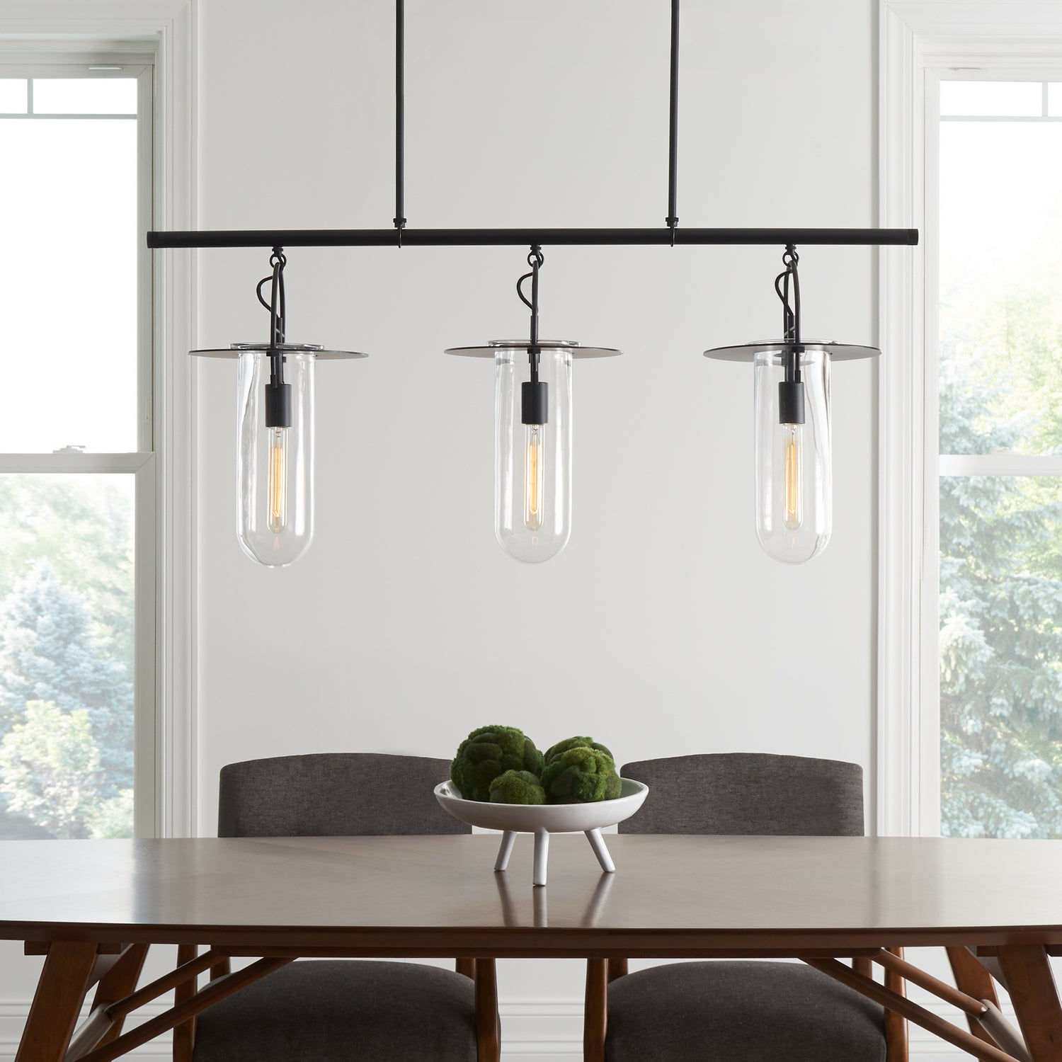 Visual Comfort Studio - KC1023AI - Three Light Linear Chandelier - Nuance - Aged Iron