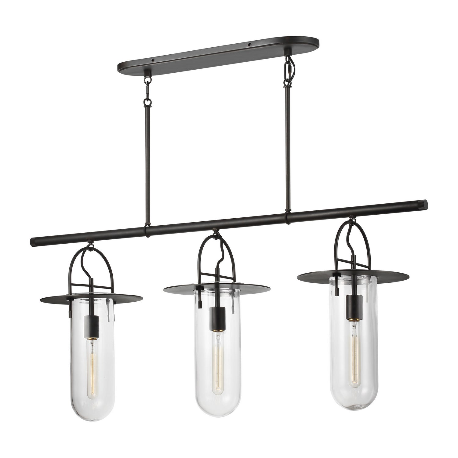 Visual Comfort Studio - KC1023AI - Three Light Linear Chandelier - Nuance - Aged Iron