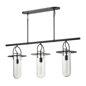 Visual Comfort Studio - KC1023AI - Three Light Linear Chandelier - Nuance - Aged Iron