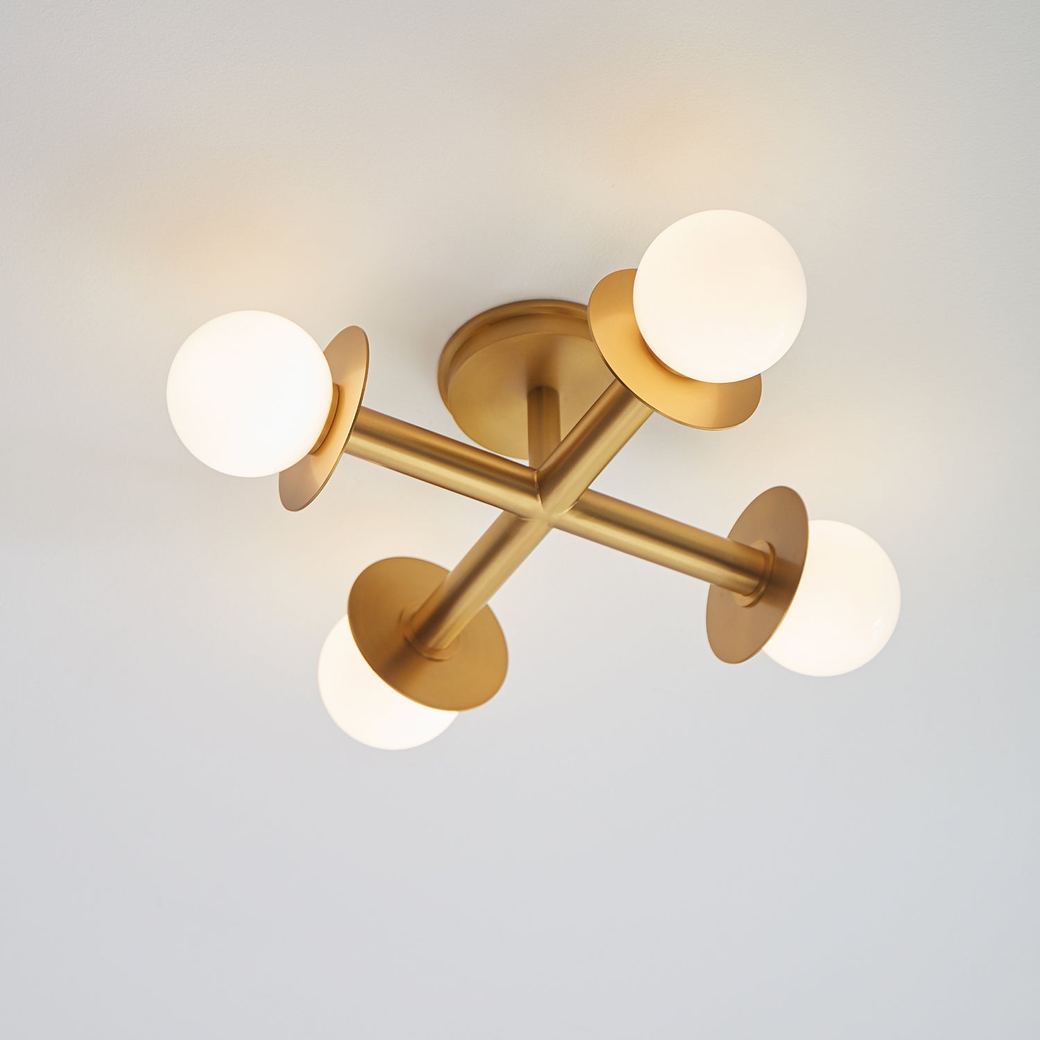 Visual Comfort Studio - KF1034BBS - Four Light Flush Mount - Nodes - Burnished Brass