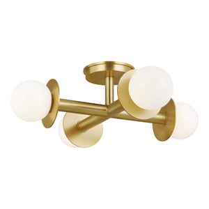 Visual Comfort Studio - KF1034BBS - Four Light Flush Mount - Nodes - Burnished Brass