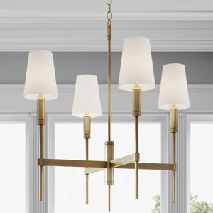 Visual Comfort Studio - TC1034BBS - Four Light Chandelier - Beckham Classic - Burnished Brass