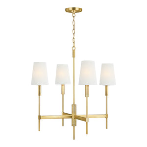 Visual Comfort Studio - TC1034BBS - Four Light Chandelier - Beckham Classic - Burnished Brass