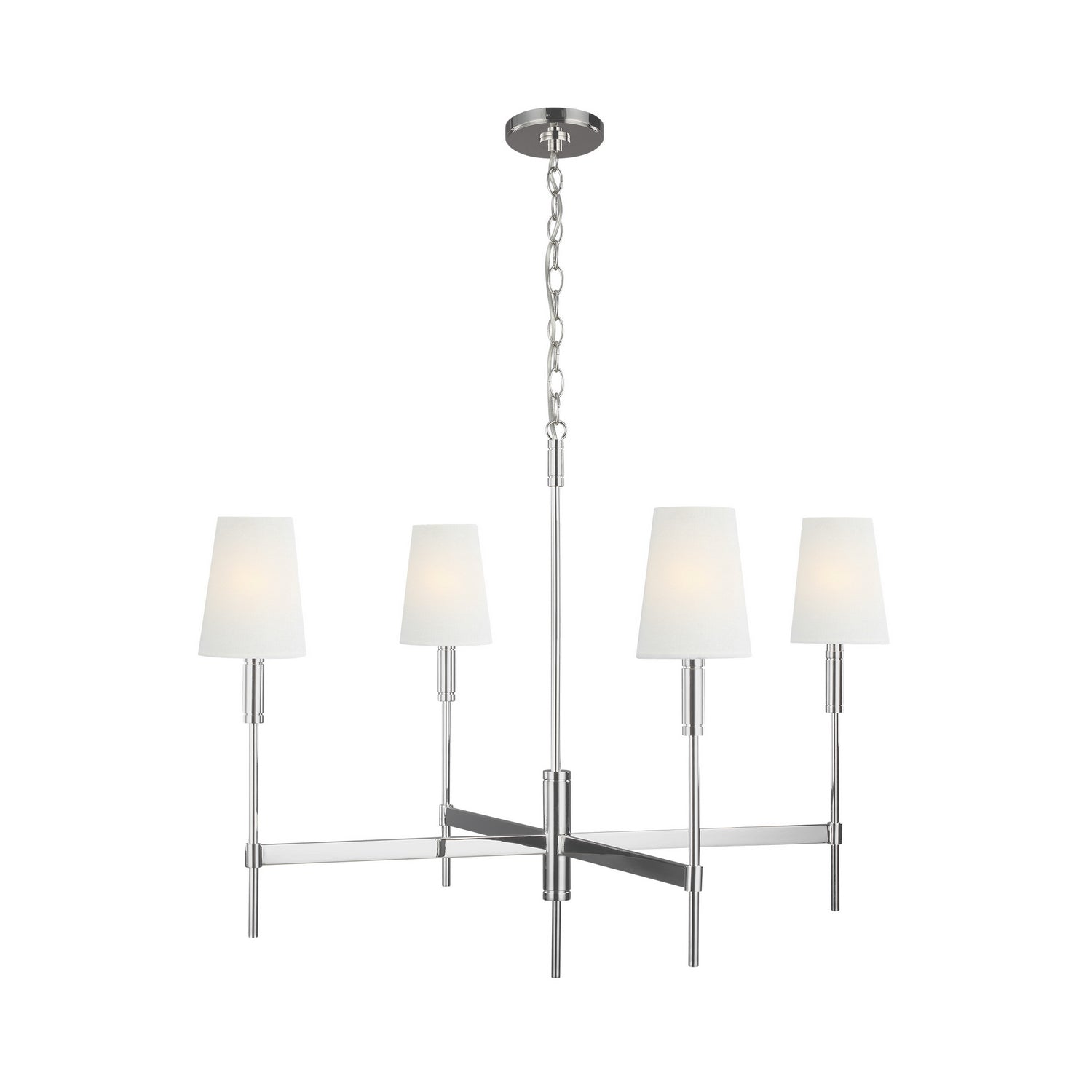 Visual Comfort Studio - TC1044PN - Four Light Chandelier - Beckham Classic - Polished Nickel