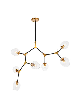 Elegant Lighting - 1712G57LAB - Seven Light Pendant - Cavoli - Light Antique Brass