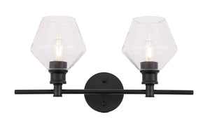 Elegant Lighting - LD2312BK - Two Light Wall Sconce - Gene - Black And Clear Glass