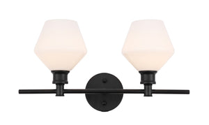 Elegant Lighting - LD2313BK - Two Light Wall Sconce - Gene - Black And Frosted White Glass