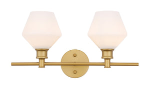 Elegant Lighting - LD2313BR - Two Light Wall Sconce - Gene - Brass And Frosted White Glass