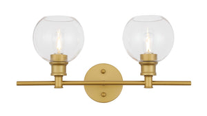 Elegant Lighting - LD2314BR - Two Light Wall Sconce - Collier - Brass And Clear Glass