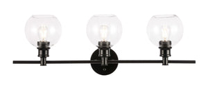 Elegant Lighting - LD2318BK - Three Light Wall Sconce - Collier - Black And Clear Glass