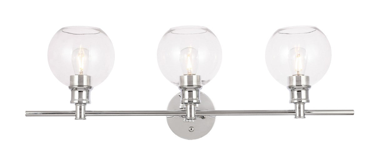 Elegant Lighting - LD2318C - Three Light Wall Sconce - Collier - Chrome and Clear glass
