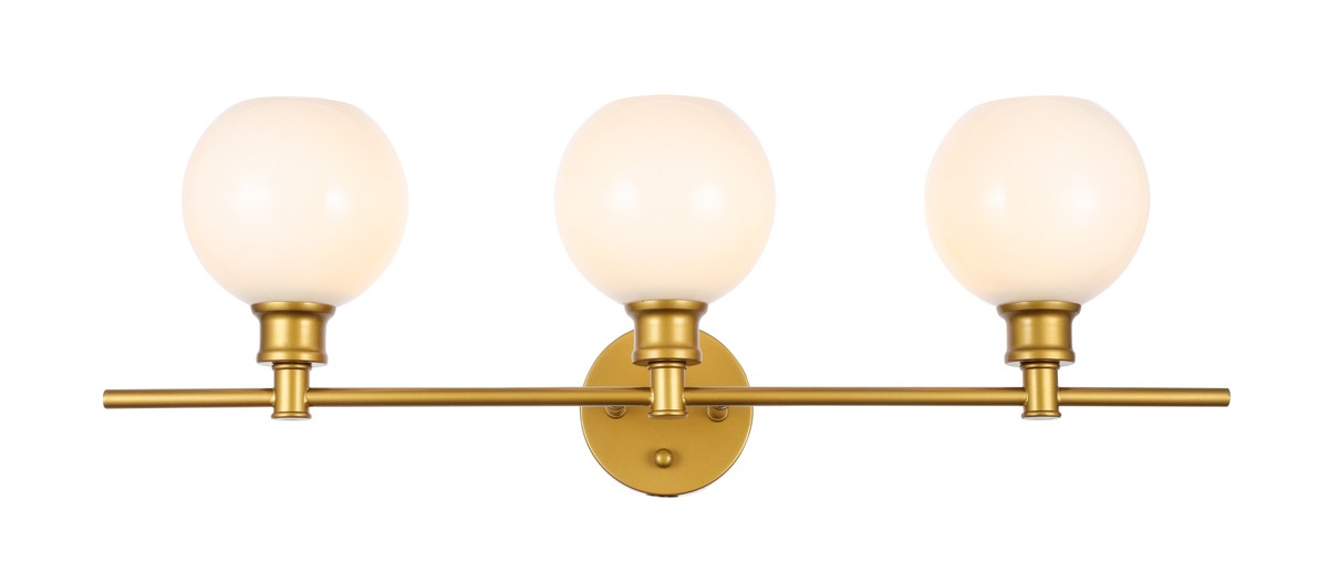 Elegant Lighting - LD2319BR - Three Light Wall Sconce - Collier - Brass and Frosted white glass