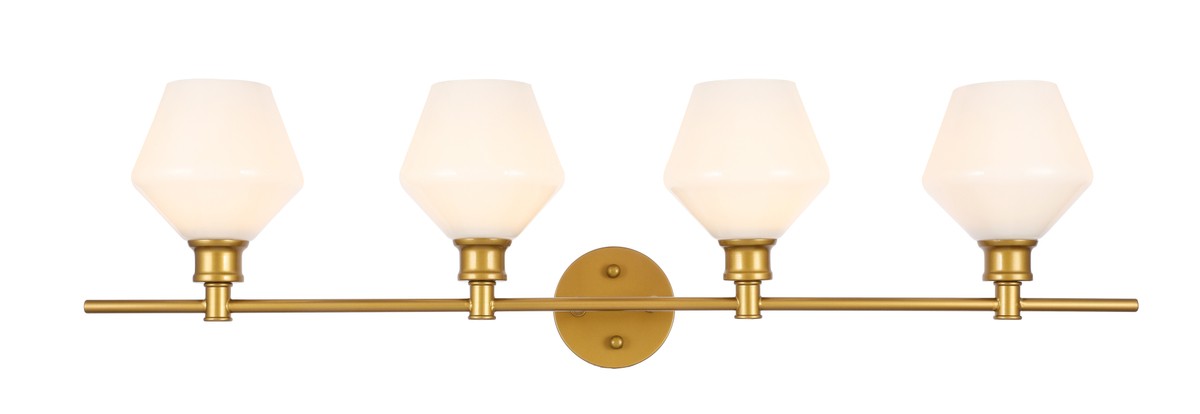 Elegant Lighting - LD2321BR - Four Light Wall Sconce - Gene - Brass And Frosted White Glass