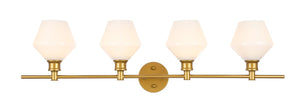 Elegant Lighting - LD2321BR - Four Light Wall Sconce - Gene - Brass And Frosted White Glass