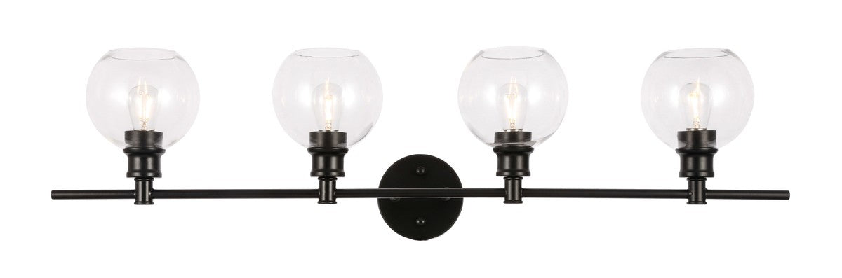 Elegant Lighting - LD2322BK - Four Light Wall Sconce - Collier - Black