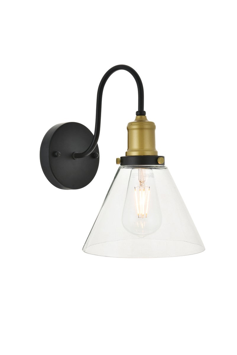 Elegant Lighting - LD4017W7BRB - One Light Wall Sconce - Histoire - brass and black and clear