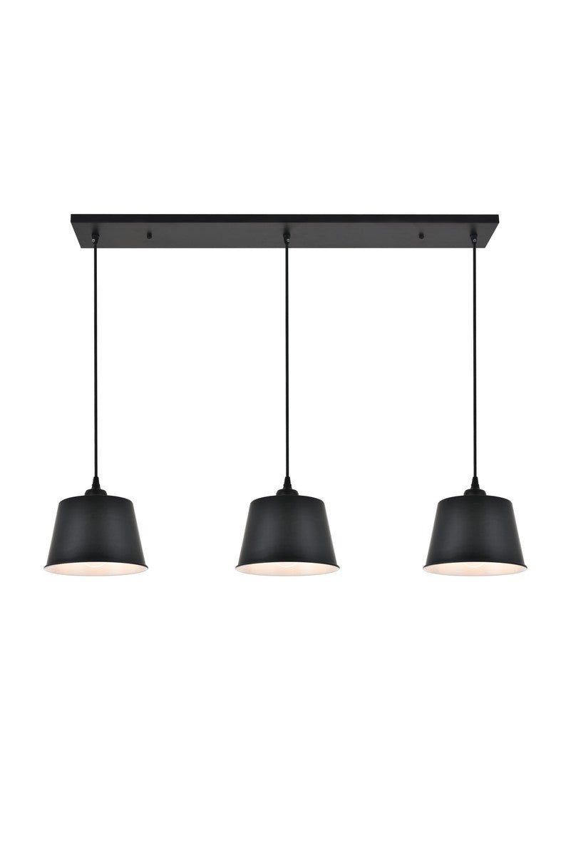 Elegant Lighting - LD4057D40BK - Three Light Pendant - Nota - black