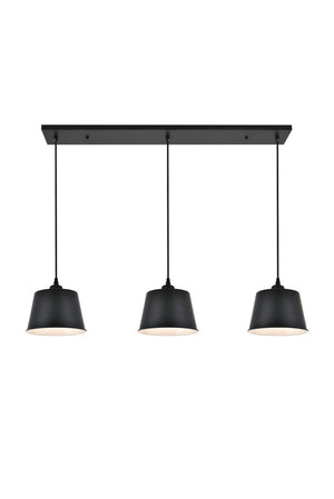 Elegant Lighting - LD4057D40BK - Three Light Pendant - Nota - black