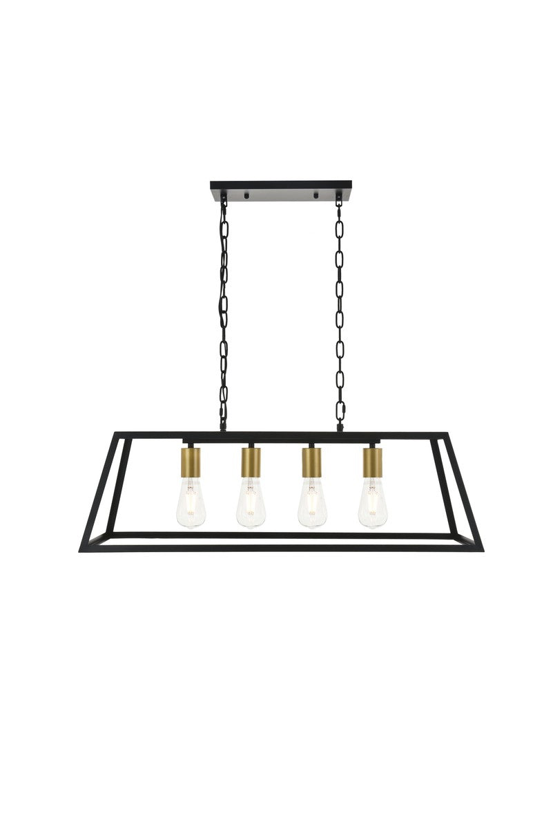 Elegant Lighting - LD4061D32BRB - Four Light Pendant - Resolute - brass